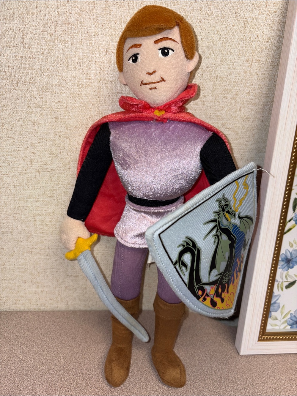 Vintage Disney Store Sleeping Beauty Prince Phillip Plush Doll EUC Like New
